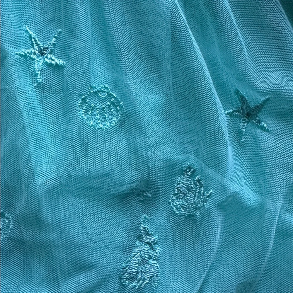 Sz 8 (130cm) Hanna Andersson Disney Collection Ariel embroidered tulle skirt
